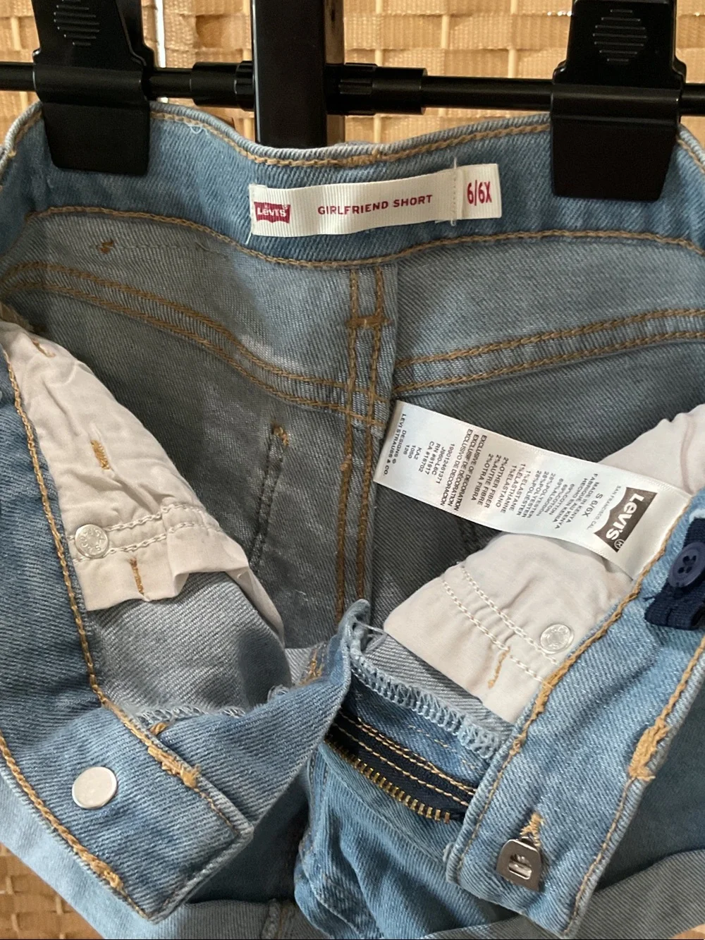 Levi's Light Wash Rolled Hem Denim Girlfriend Shorts NWOT